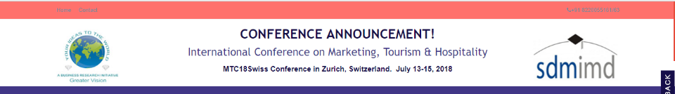 MTC18Swiss International Conference on Marketing, Tourism & Hospitality: Zürich, Switzerland, 13-15 July 2018