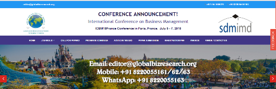 International Conference on Business Management: Paris, France, 5-7 July 2018 International Conference on Business Management: Paris, France, 5-7 July 2018