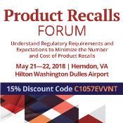 Product Recalls Forum: Herndon, Virginia, USA, 21-22 May 2018